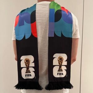 FIFA World Cup Scarf with Trophy Design Home Depot